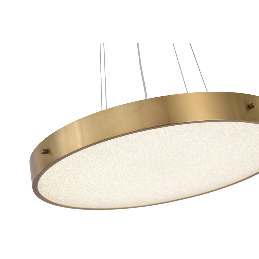 1-Light Brass LED Chandelier With A Clear Acrylic Beaded Diffuser. Picture 3