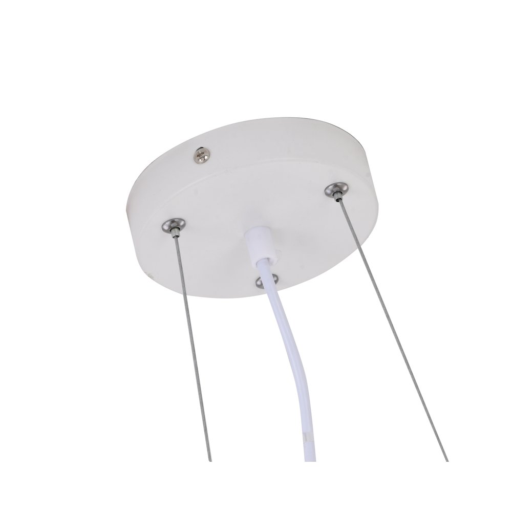 1-Light Shiny Gold Acrylic LED Chandelier With White hardware. Picture 5