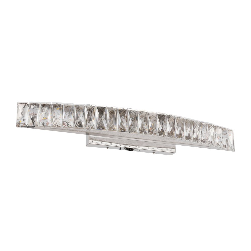 1-Light Chrome LED Wall Sconce With Clear Crystal Accents. Picture 2