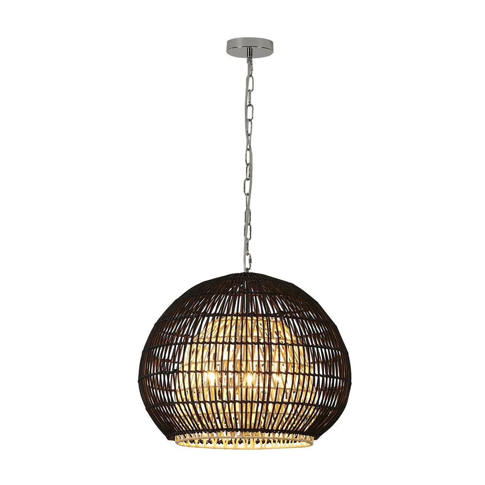 Chandelier Black Wood & Metal. Picture 1