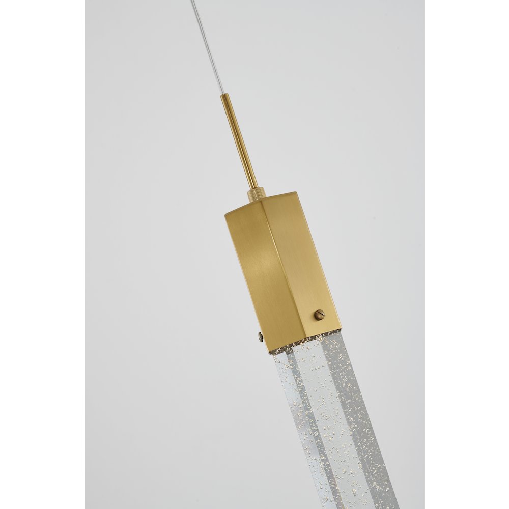 1-Light Gold Single Pendant With A Clear Bubble Crystal. Picture 4