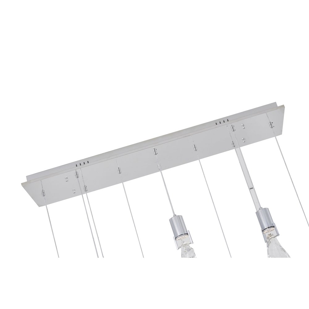 10-Light Chrome Chandelier With Clear Crystal Stones. Picture 5