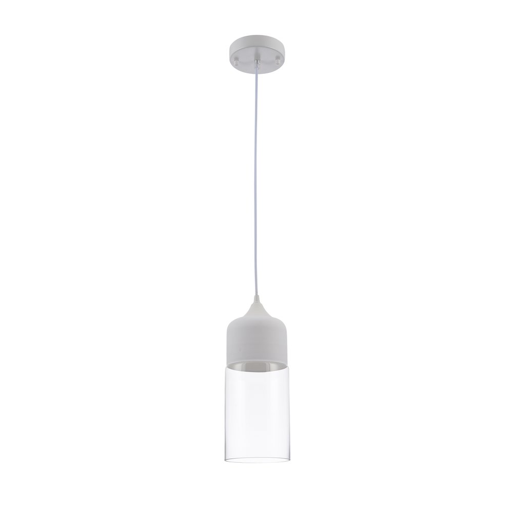1-Light Matte White Wall Sconce With A Clear Glass Shade. Picture 2