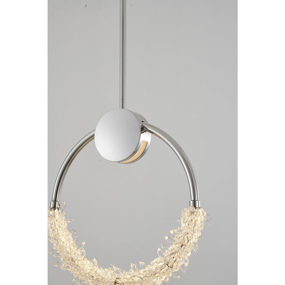 1-Light Chrome LED Pendant With Clear Crystal Beading. Picture 3