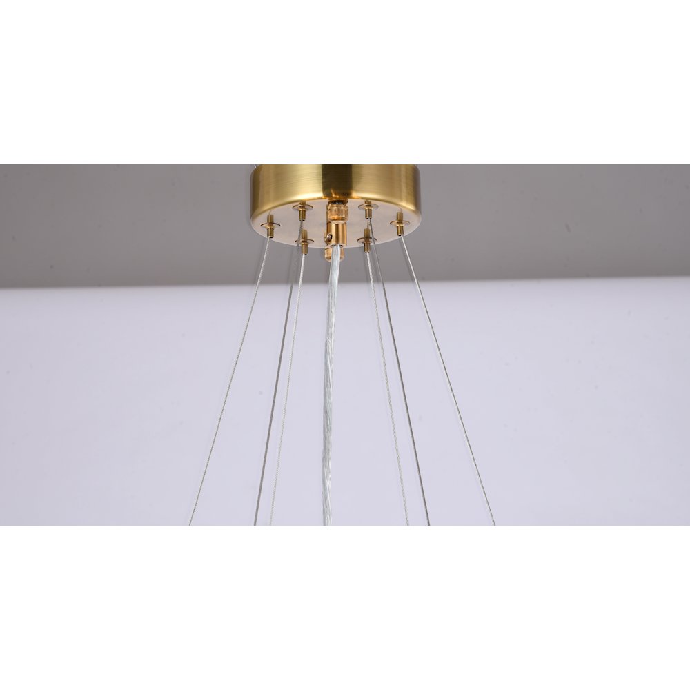8-Light Gold Stainless Steel Chandelier With Clear Crystals. Picture 5