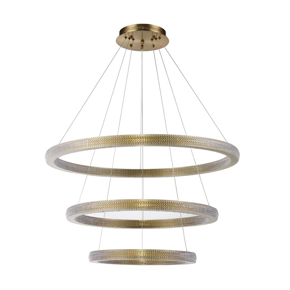 LED Chandelier Sand Gold Metal & Acrylic. Picture 2