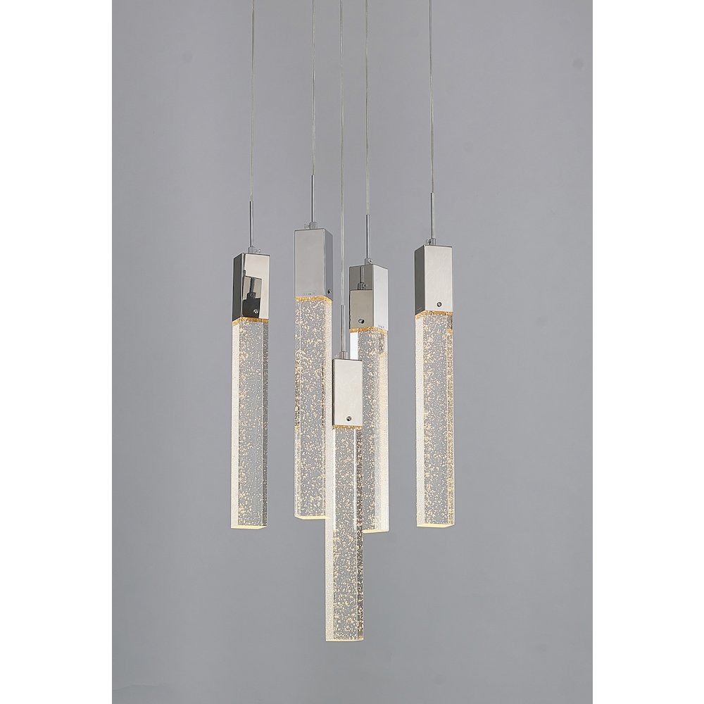 5-Light Chrome Chandelier With A Clear Bubble Crystal. Picture 4