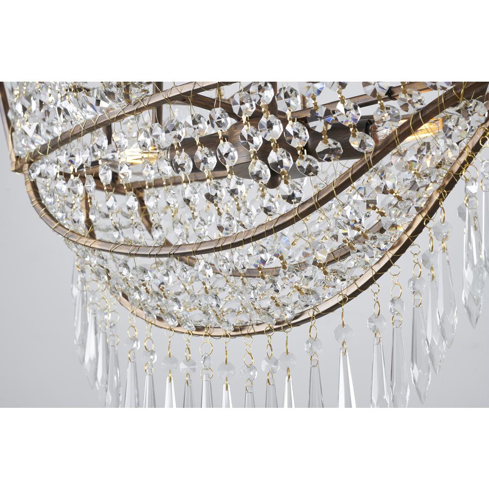 Chandelier Golden Bronze Metal & Crystal. Picture 5