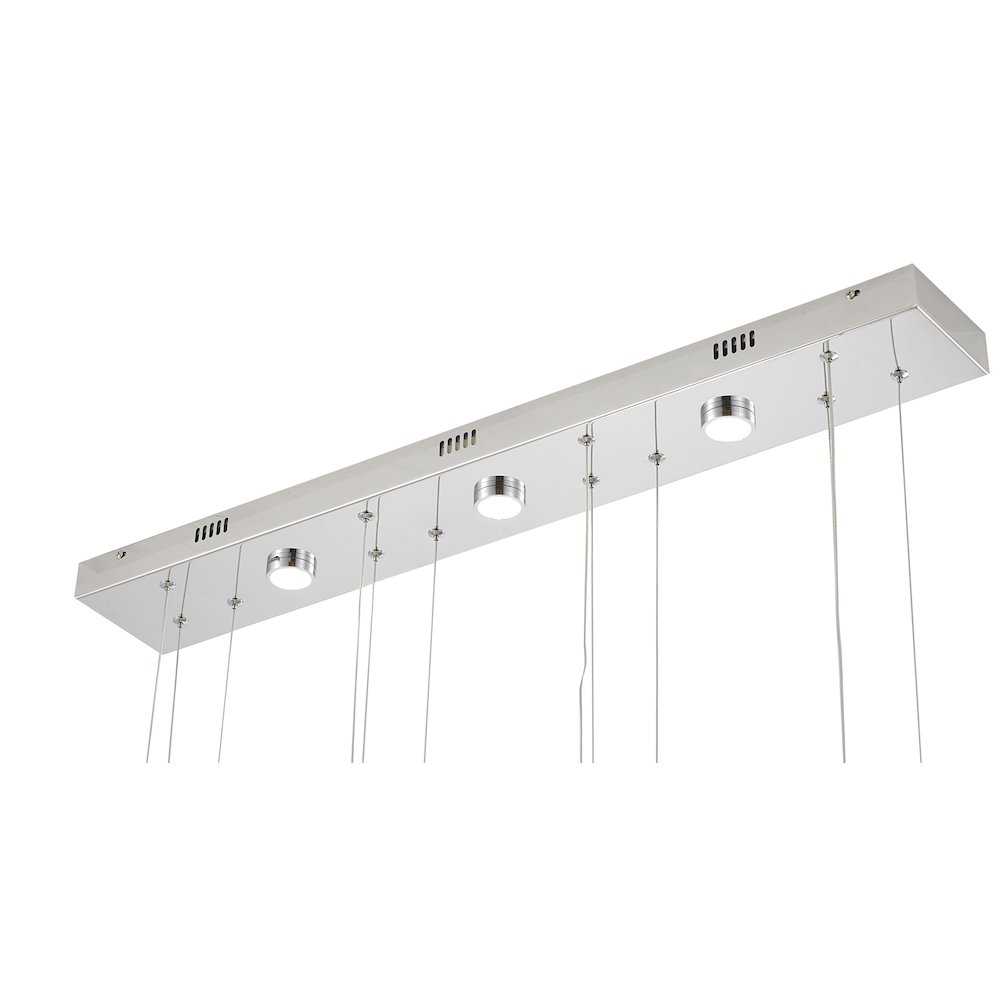 7-Light Chrome LED Chandelier With Clear Crystals. Picture 5