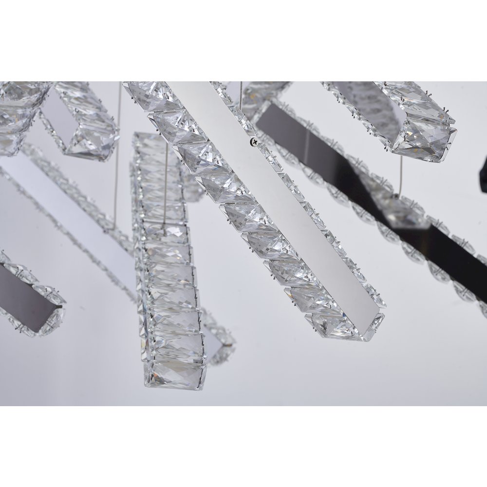 10-Light Chrome LED Chandelier With Clear Crystal Accents. Picture 4