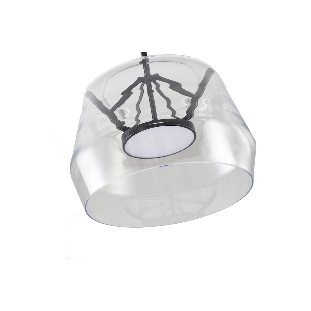 1-Light Black LED Pendant With A Clear Glass Shade. Picture 5