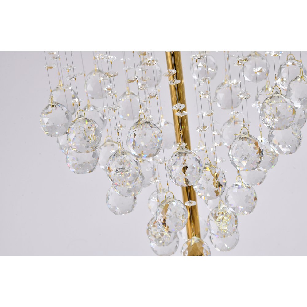 3-Light Gold Table Lamp With Clear Crystals. Picture 5