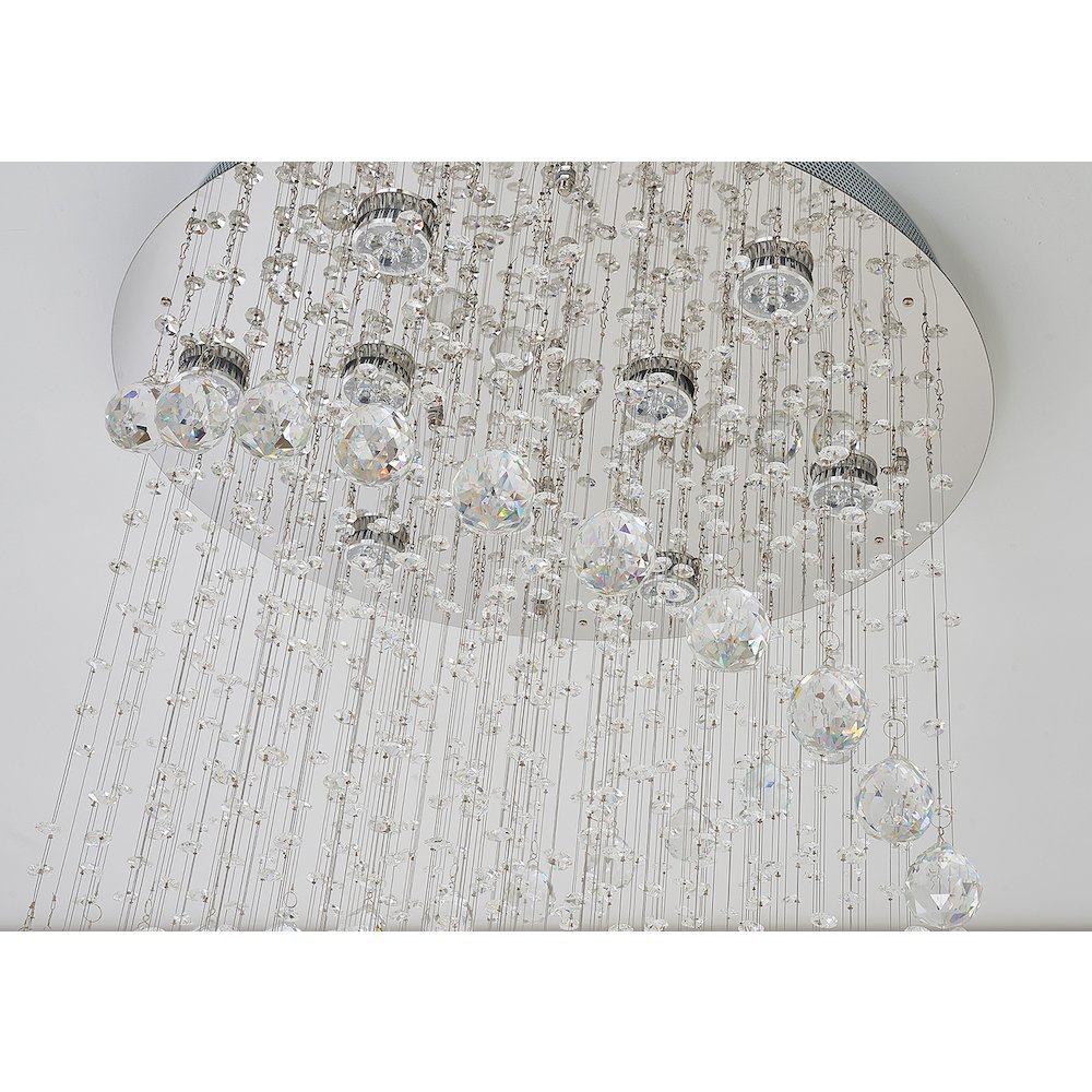 9-Light Chrome Chandelier With Clear Crystals. Picture 3