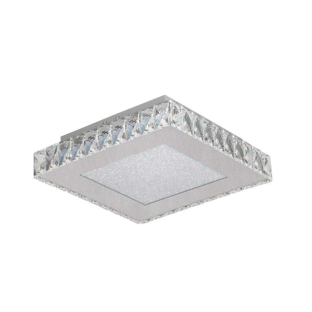 1-Light Chrome LED Chandelier With Clear Crystals. Picture 2