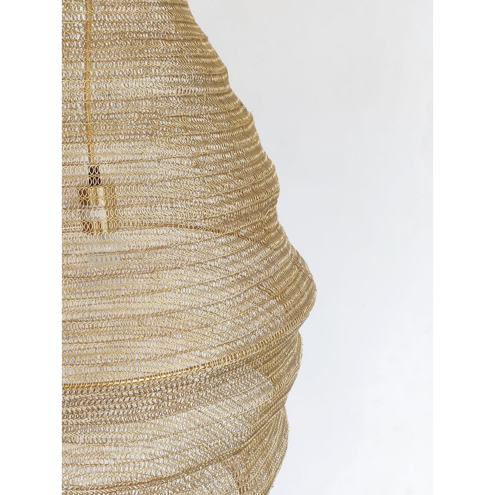1-Light Gold Pendant With A Chain Basket Shade. Picture 3