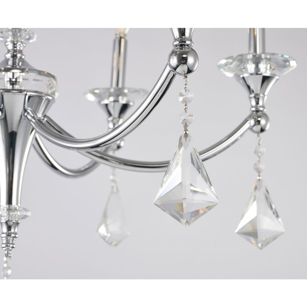 6-Light Chrome Chandelier With Clear And Champagne Crystals. Picture 5