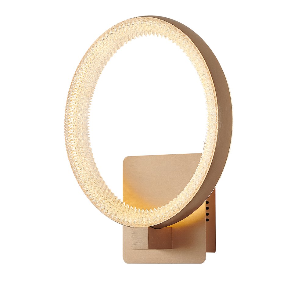 1-Light Gold LED Wall Sconce With A Clear Acrylic Diffuser. Picture 1