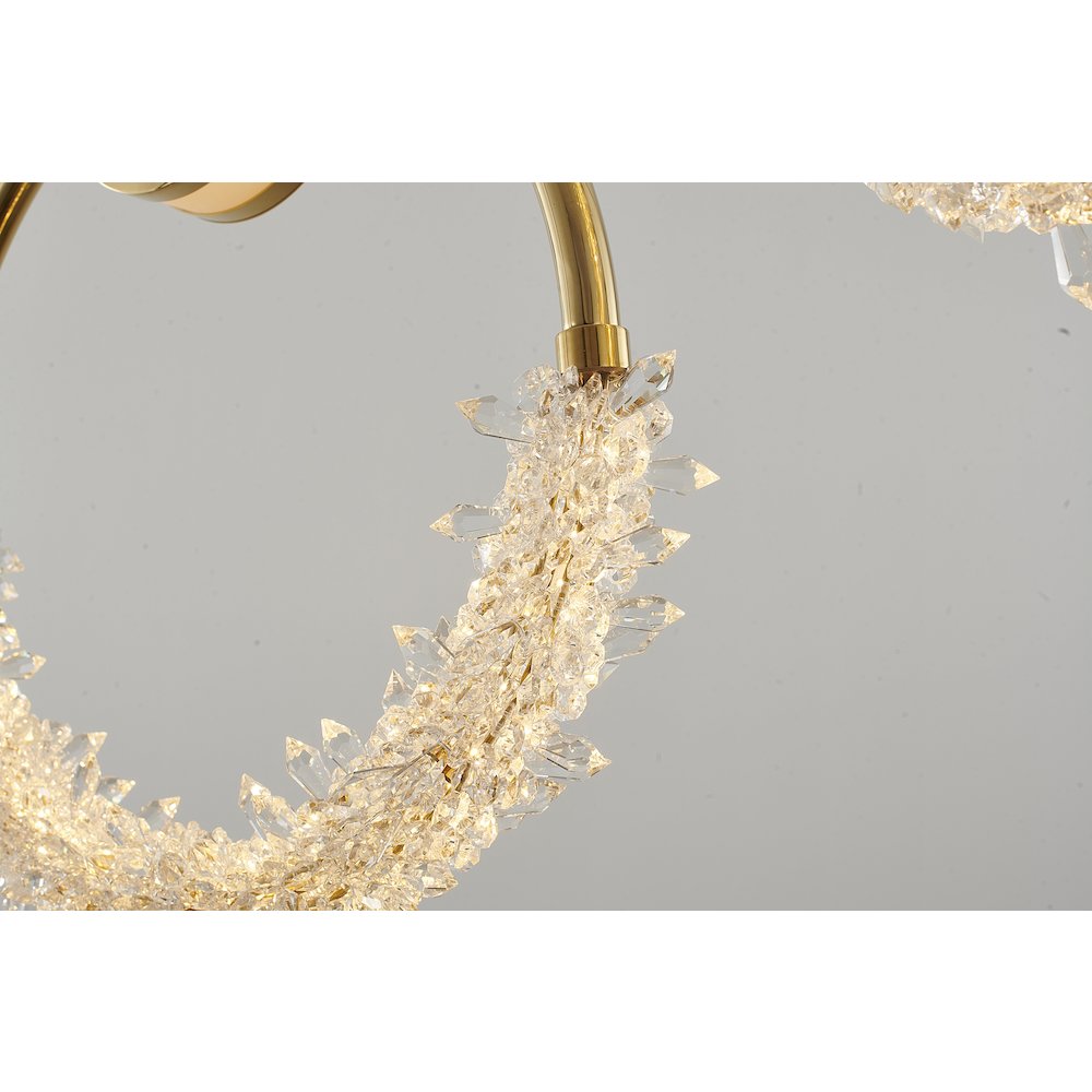 5-Light Gold LED Pendant With Clear Crystal Beading. Picture 3