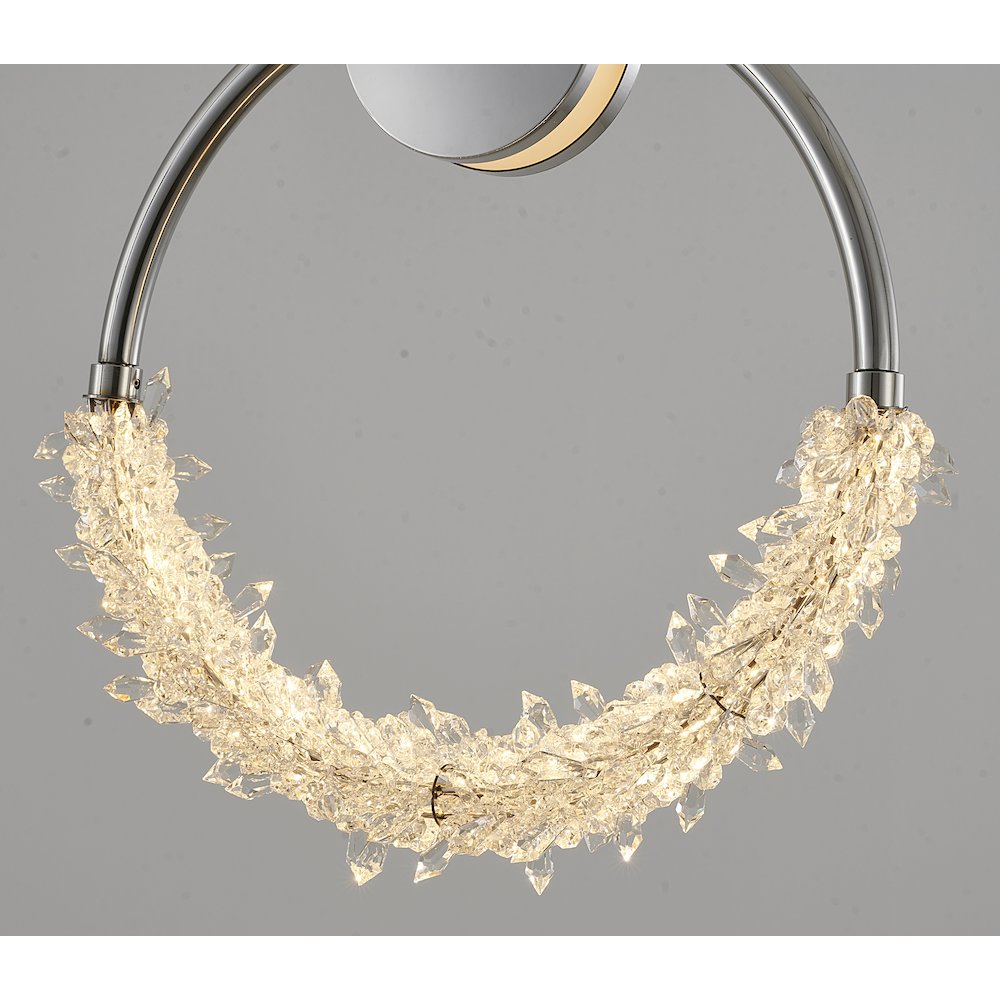 1-Light Chrome LED Pendant With Clear Crystal Beading. Picture 4