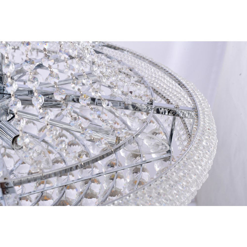 32-Light chrome Chandelier With Clear Crystals. Picture 3