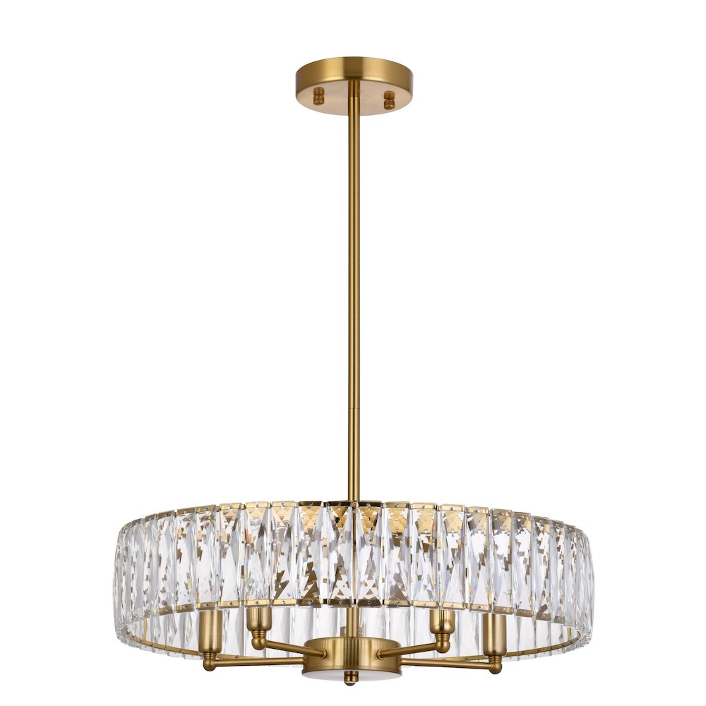 5-Light Gold Chandelier With Clear Crystals. Picture 2