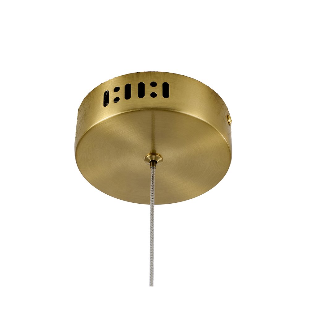 1-Light Brass Dimmable LED Single Pendant With A Clear PC Shade. Picture 7