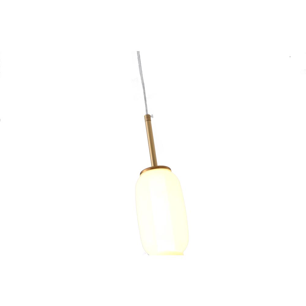 LED Pendant White, Grey, Red Metal & Glass. Picture 4