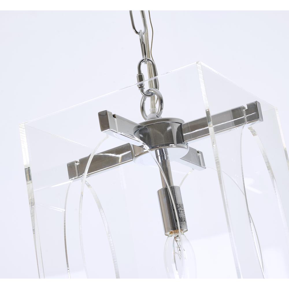 Single Pendant Lighting Chrome Metal & Acrylic. Picture 4