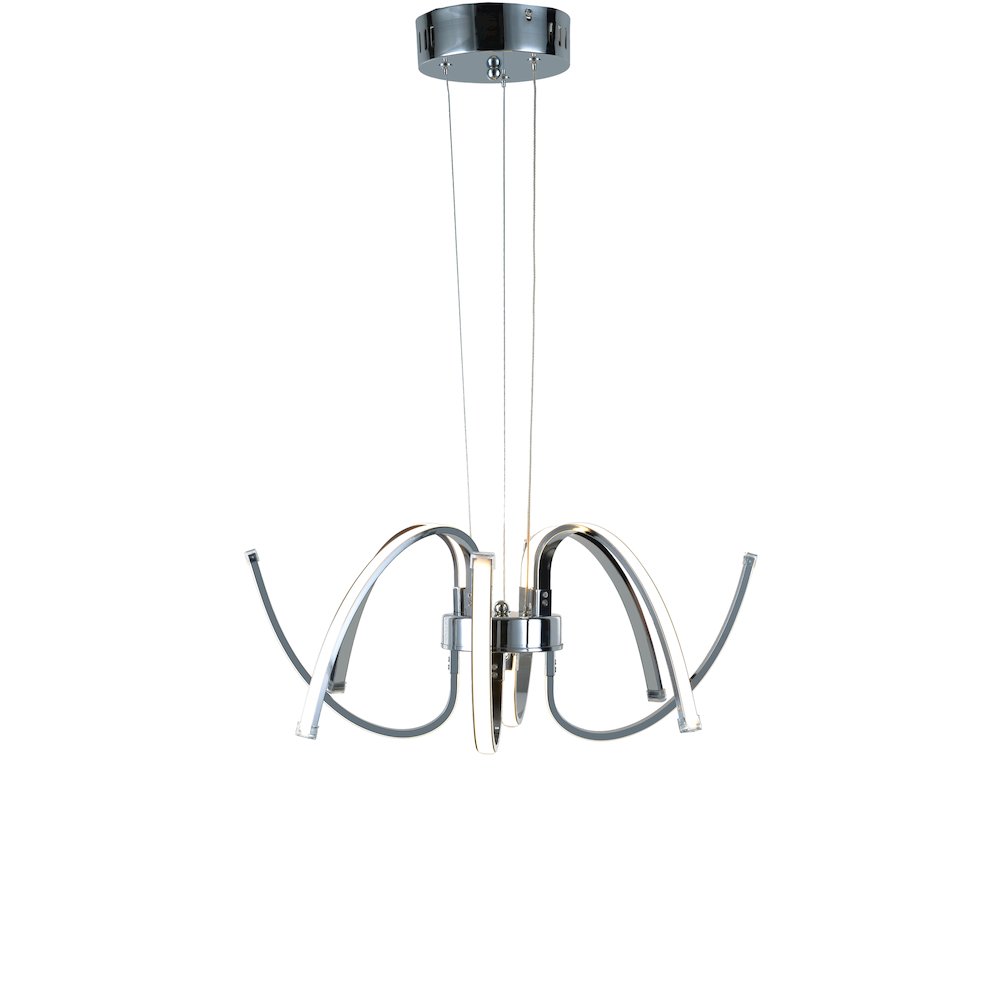 8-Light Chrome Aluminum LED Chandelier With Diffusers. Picture 1