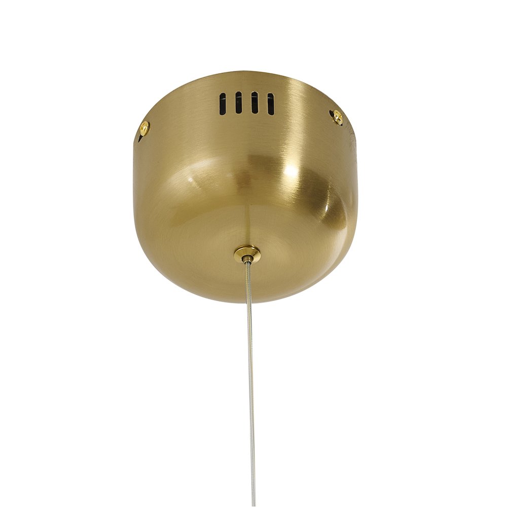 1-Light Brass LED Chandelier With A White Acrylic Diffuser. Picture 5