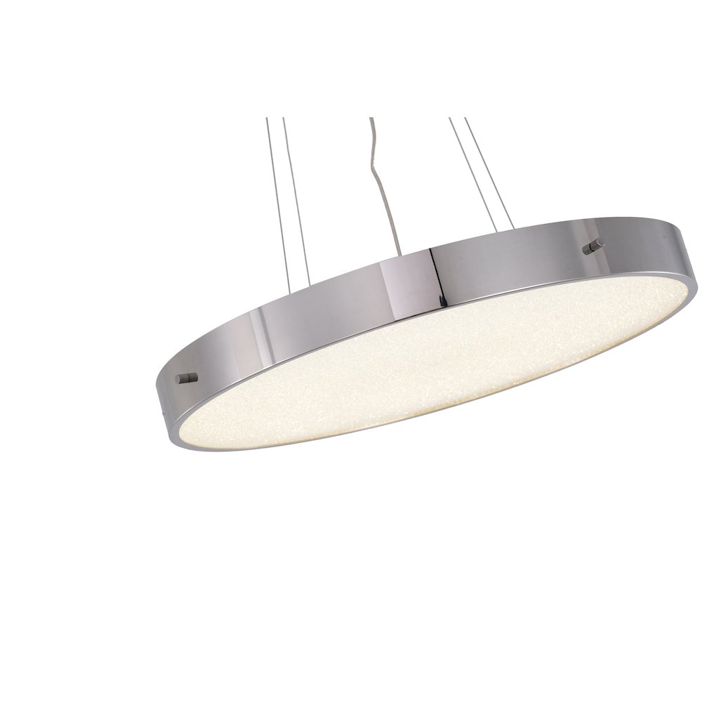 1-Light Chrome LED Chandelier With A Clear Acrylic Beaded Diffuser. Picture 3