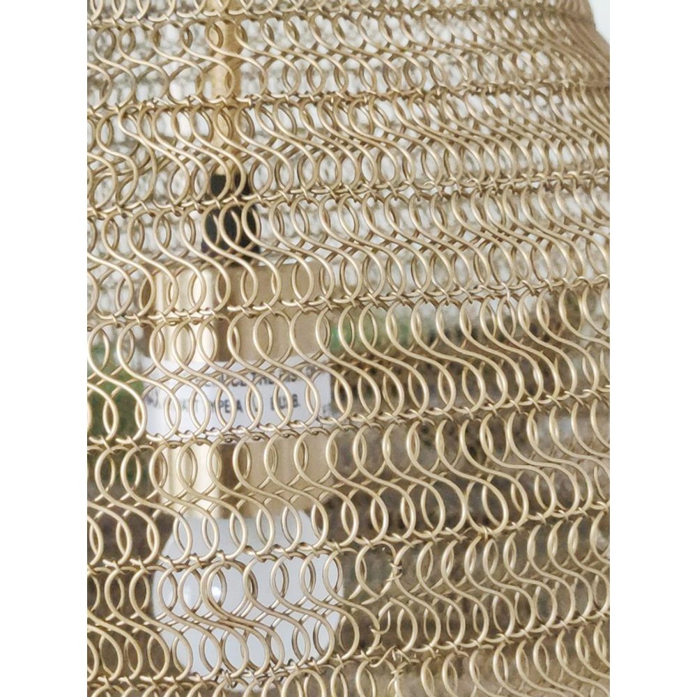1-Light Gold Pendant With A Chain Basket Shade. Picture 4