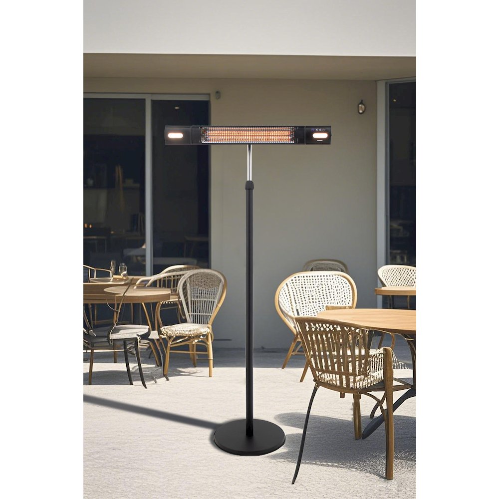 Infrared Electric Outdoor Heater - Freestanding With LED & Remote. Picture 2