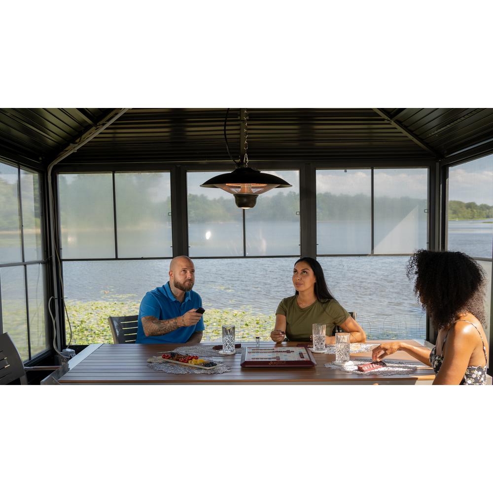 Infrared Electric Outdoor Heater - Hanging with LED & Remote. Picture 5