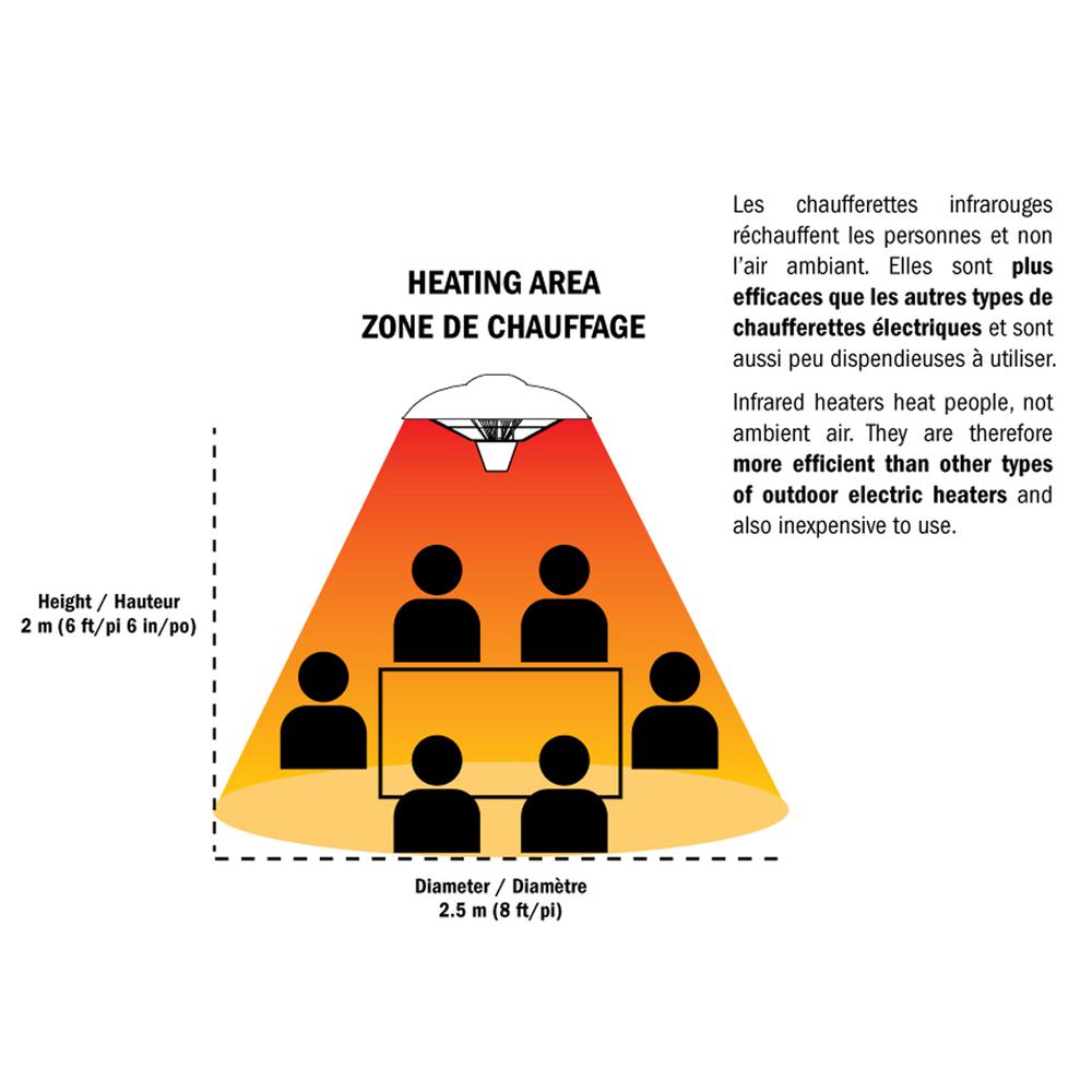 Infrared Electric Outdoor Heater - Hanging. Picture 3