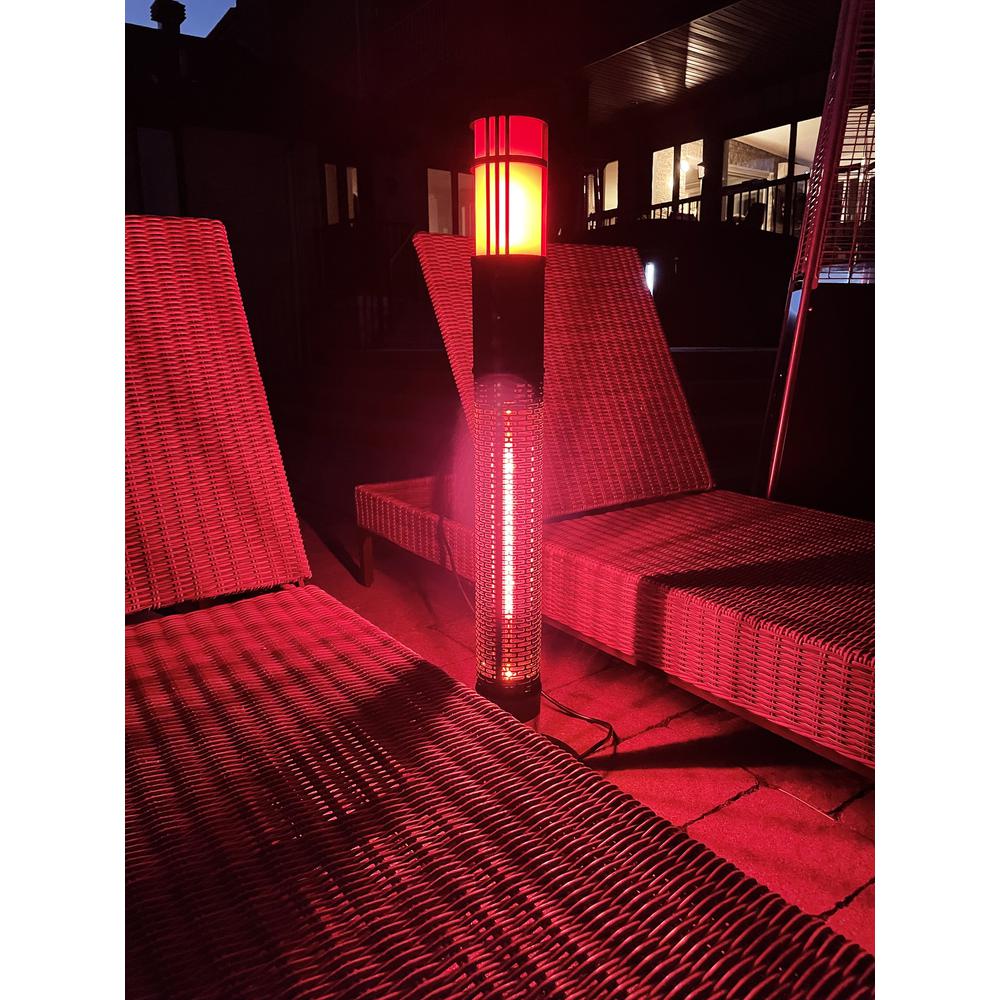 Infrared Electric Outdoor Heater Portable With Gold Tube and Flame. Picture 7