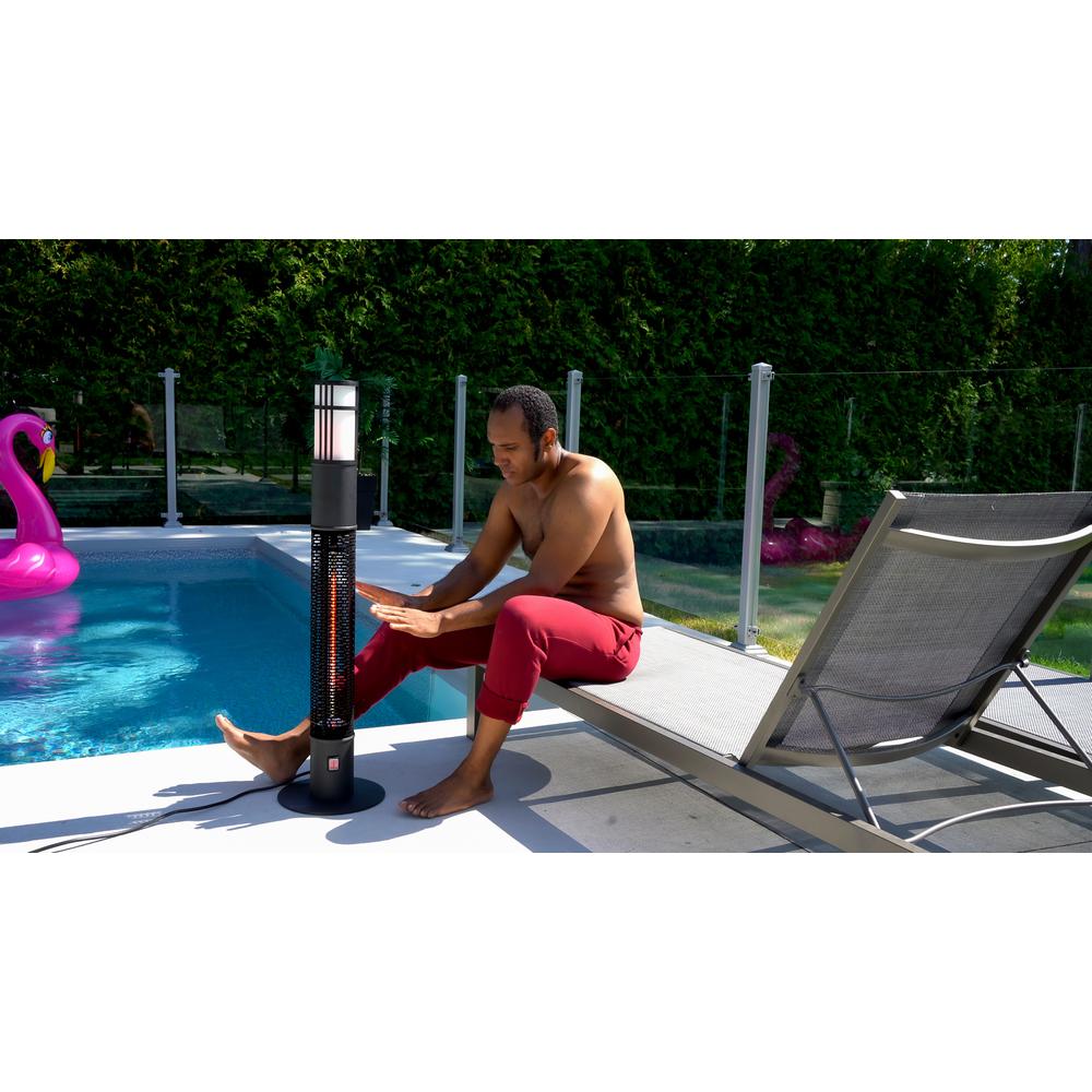 Infrared Electric Outdoor Heater Portable With Gold Tube and Flame. Picture 5