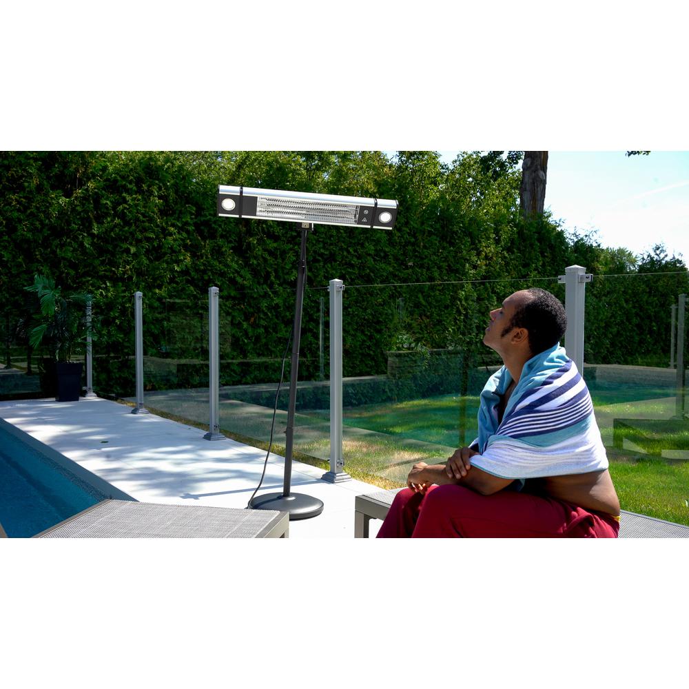 Infrared Electric Outdoor Heater - Freestanding With LED & Remote. Picture 7