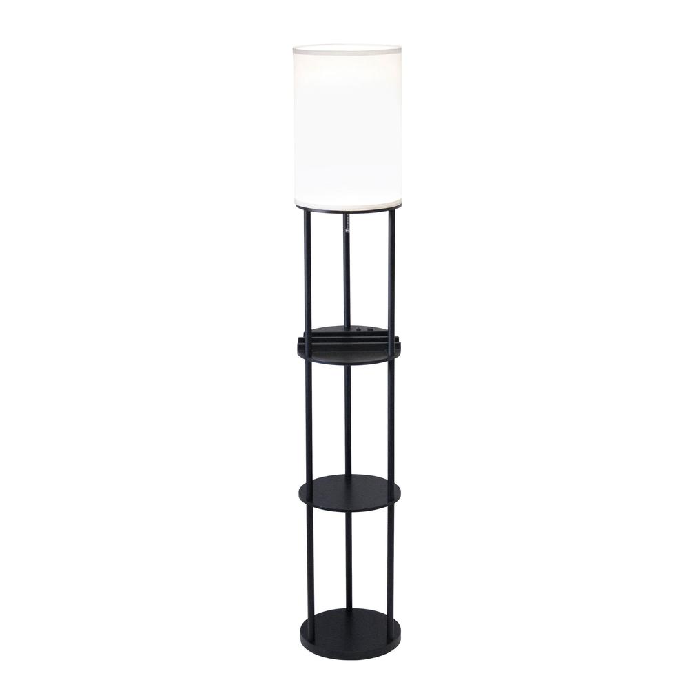 Charging Station Shelf Floor Lamp. Picture 1