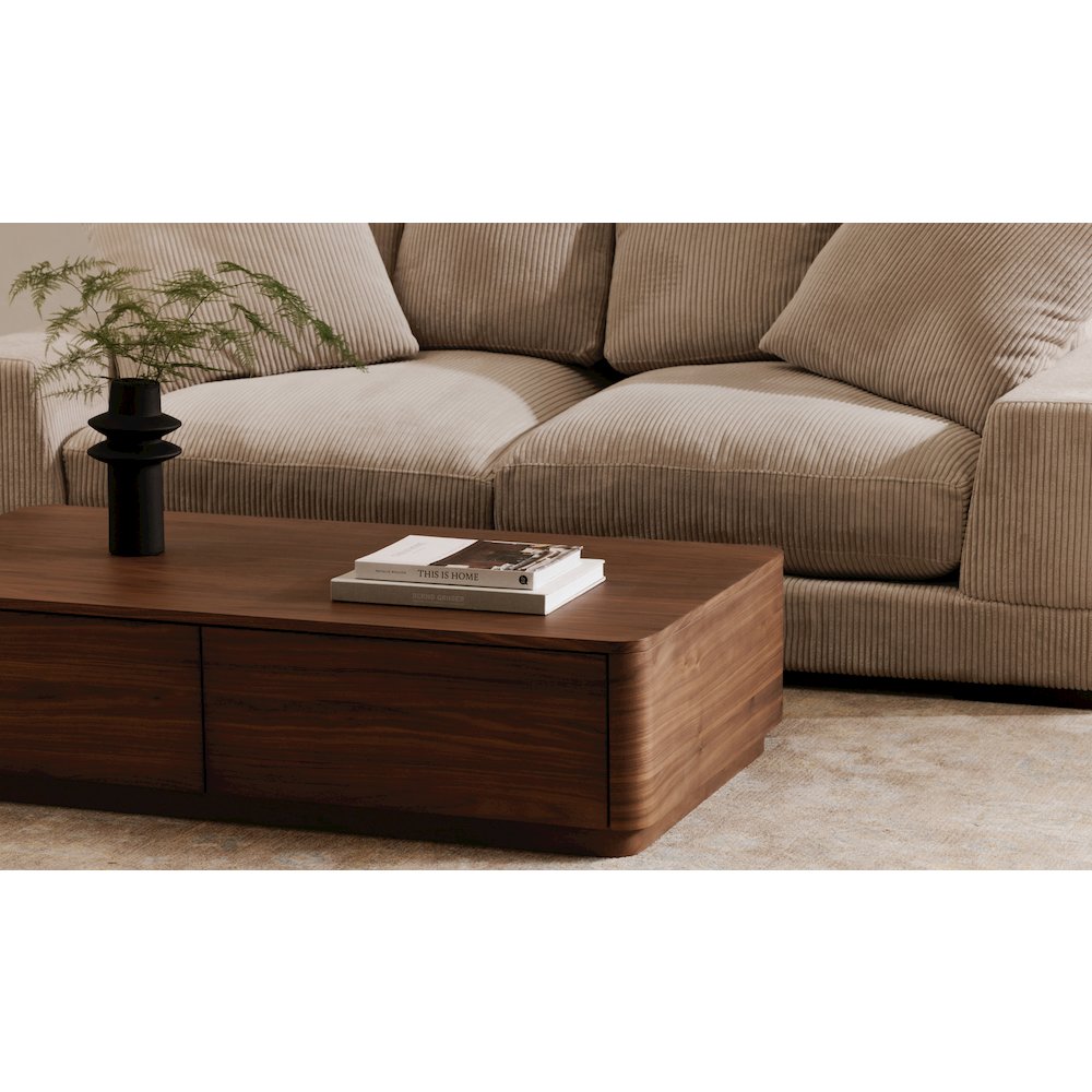 Round Off Coffee Table Walnut Brown. Picture 3