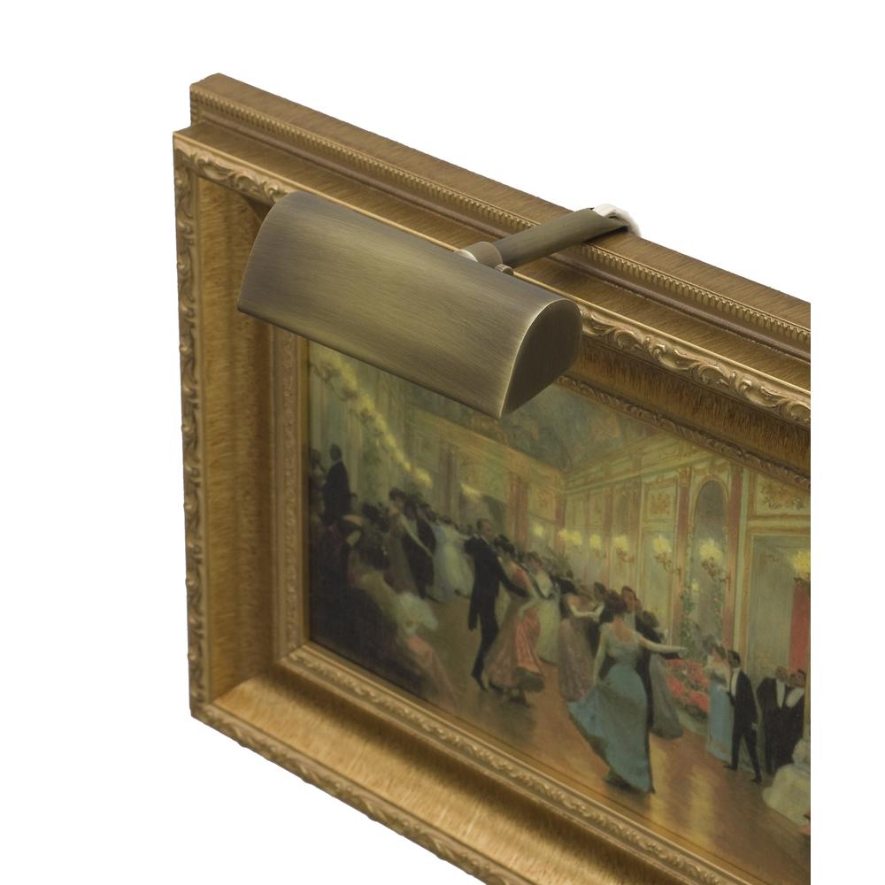 Traditional 4" Antique Brass Plug-In Picture Lights. Picture 1
