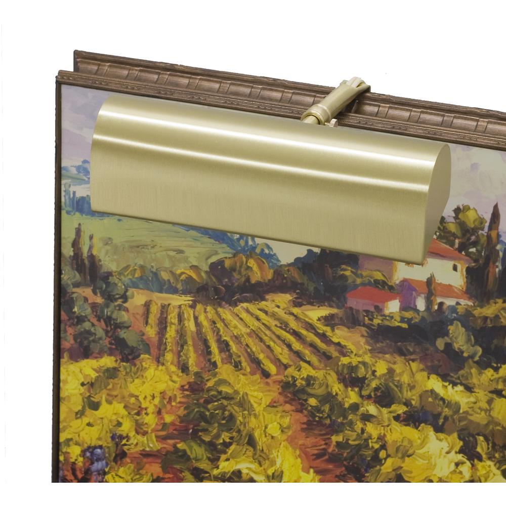 Traditional 8" Satin Brass Plug-In Picture Lights. Picture 1