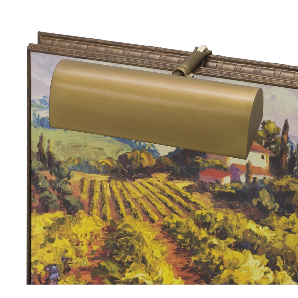 Traditional 8" Weathered Brass Plug-In Picture Lights. Picture 1