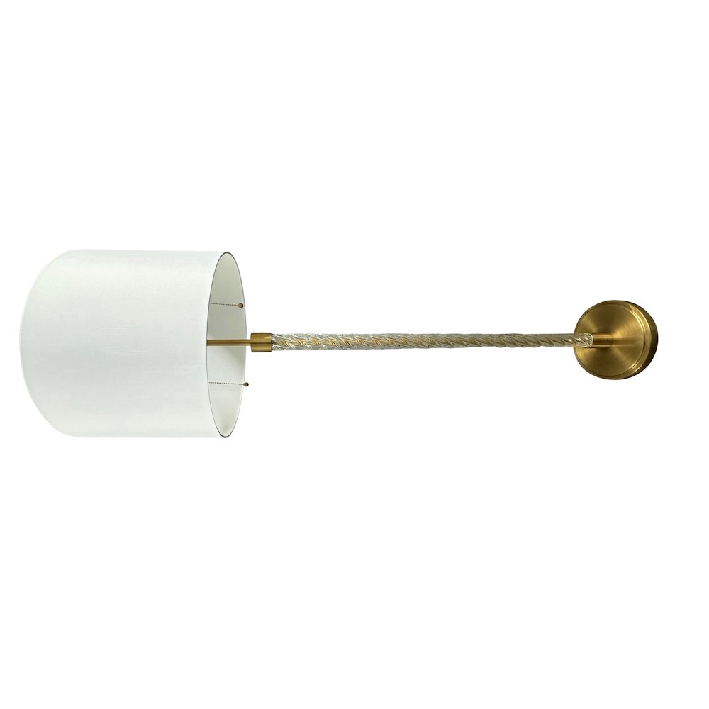 Chloe 60" brushed brass single column glass twin pull floor lamp. Picture 1