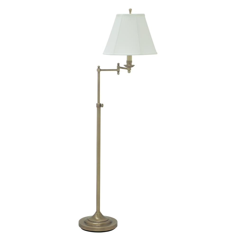 Club Adjustable Antique Brass Floor Lamps. Picture 1