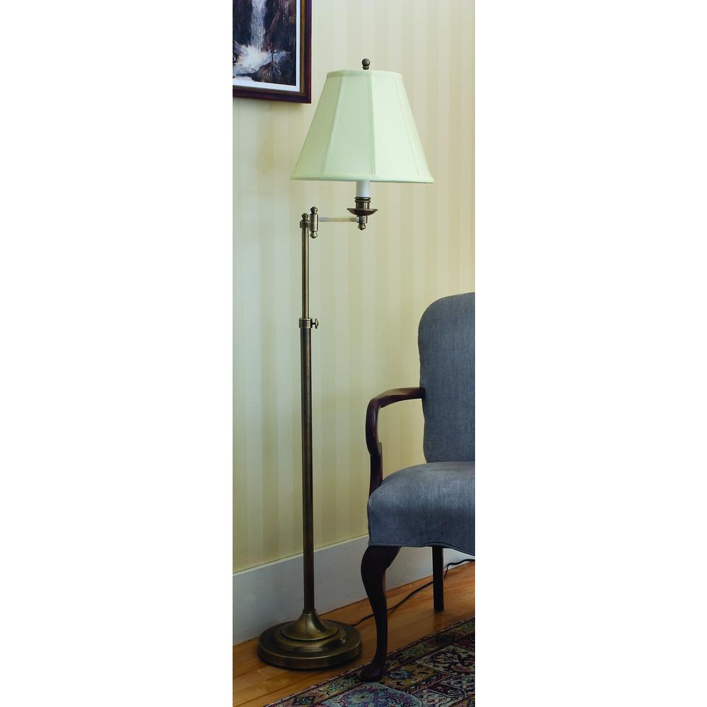 Club Adjustable Antique Brass Floor Lamps. Picture 2