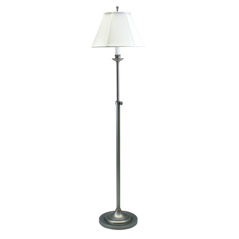 Club Adjustable Antique Silver Floor Lamps. Picture 1