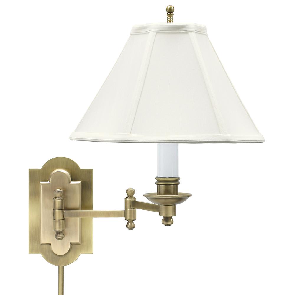 Club Antique Brass Wall Swing Lamp. Picture 1