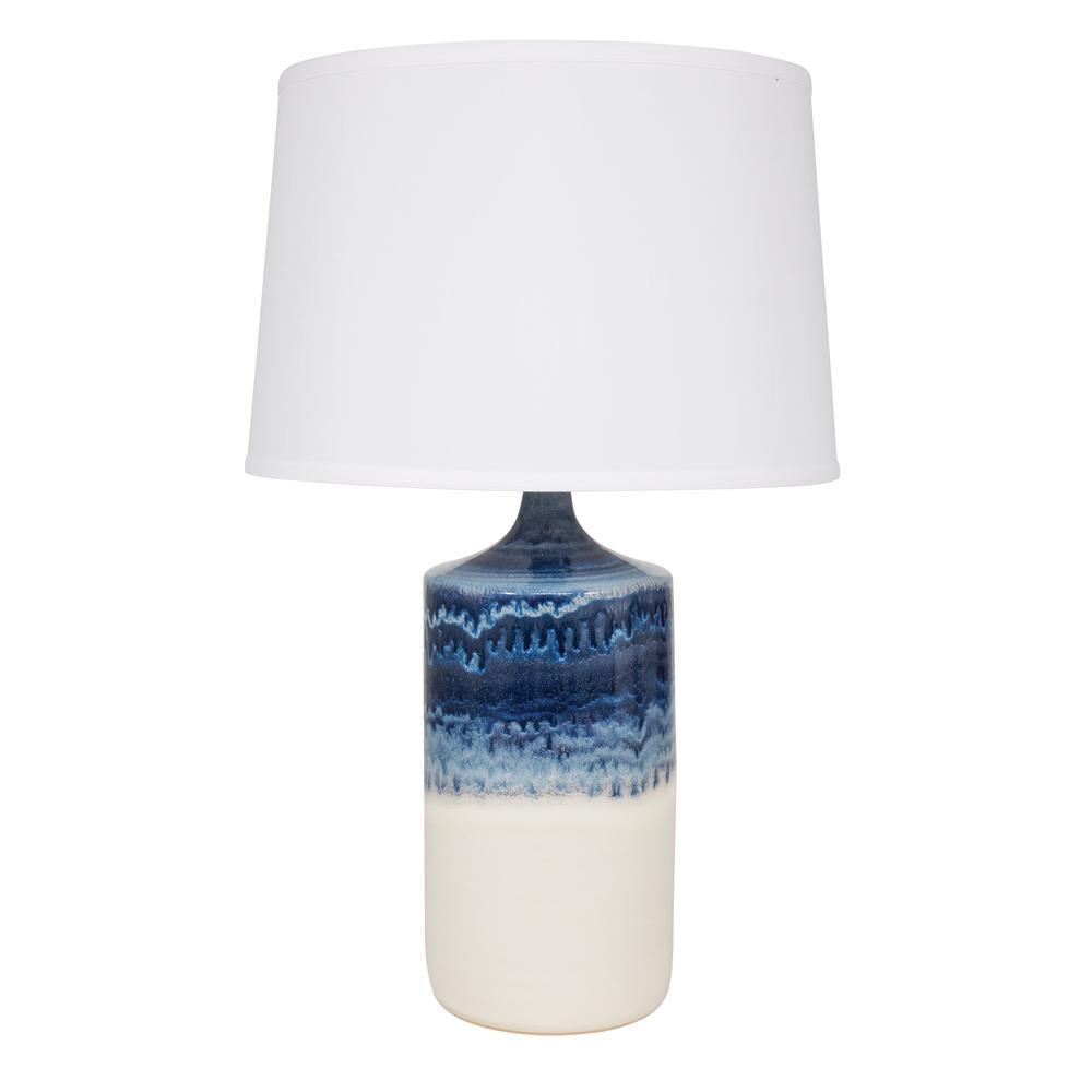 Scatchard 26" Stoneware Table Lamps in Decorated White Matte. Picture 1