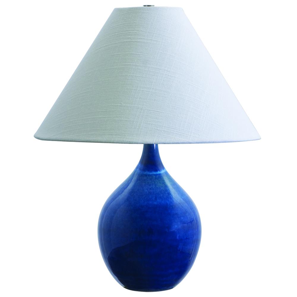 Scatchard 19" Stoneware Accent Lamp in Blue Gloss. Picture 1